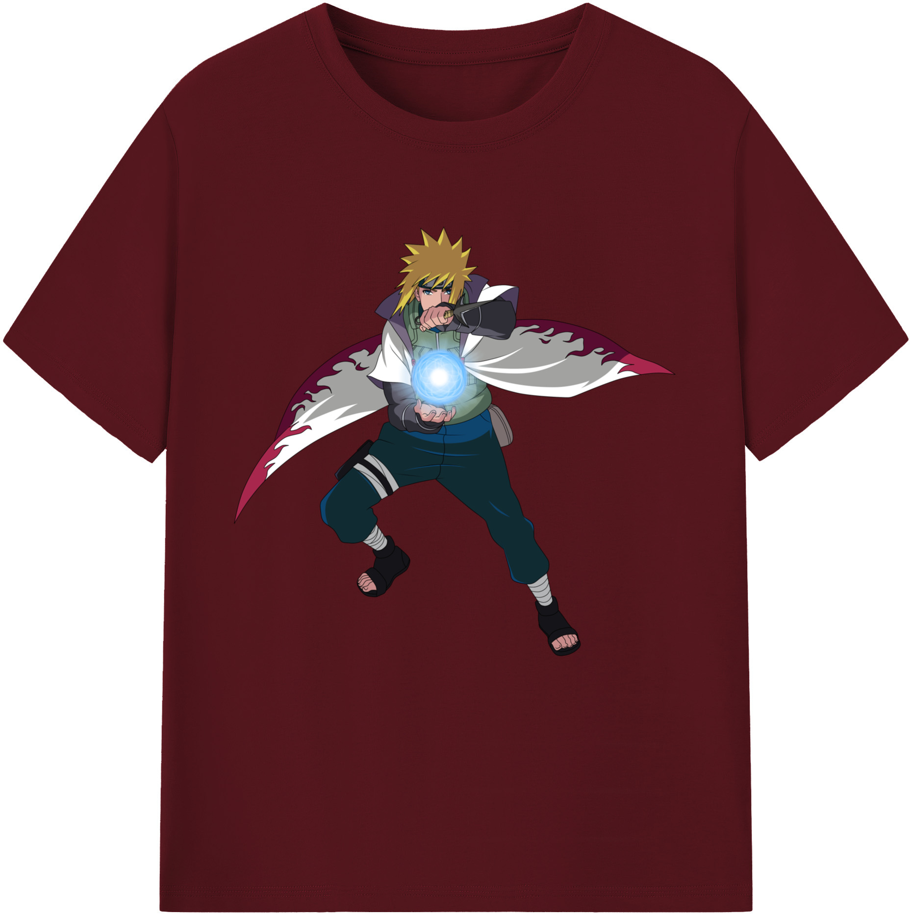 （画像用） NARUTO -ナルト- 波風 ミナト Namikaze Minato 綿100％半袖Tシャツ（フロントプリント）